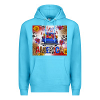 Ocean Blue Fourth Of July America Truck Premium Hoodie - FaDigitalArtStudio