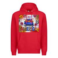 Red Fourth Of July America Truck Premium Hoodie - FaDigitalArtStudio