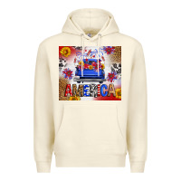 Sandshell Fourth Of July America Truck Premium Hoodie - FaDigitalArtStudio
