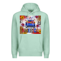 Seafoam Fourth Of July America Truck Premium Hoodie - FaDigitalArtStudio
