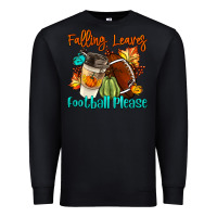 Black Falling Leaves Football Please Premium Sweatshirt - LillyAllenDesigns