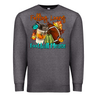 Charcoal Heather Falling Leaves Football Please Premium Sweatshirt - LillyAllenDesigns