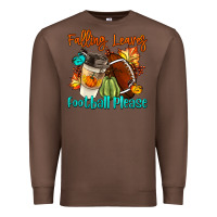 Chestnut Falling Leaves Football Please Premium Sweatshirt - LillyAllenDesigns