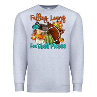 Heather Grey Falling Leaves Football Please Premium Sweatshirt - LillyAllenDesigns