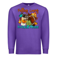 Purple Falling Leaves Football Please Premium Sweatshirt - LillyAllenDesigns
