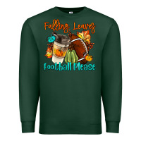 Sports Green Falling Leaves Football Please Premium Sweatshirt - LillyAllenDesigns