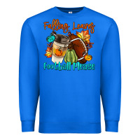 True Royal Falling Leaves Football Please Premium Sweatshirt - LillyAllenDesigns