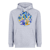 Heather Grey World Down Syndrome Day Heavyweight Hoodie - CowhideDigitalArt