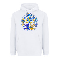 White World Down Syndrome Day Heavyweight Hoodie - CowhideDigitalArt