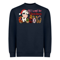 Navy all want for christmas is a cow Heavyweight Sweatshirt - CowGirlArtShop
