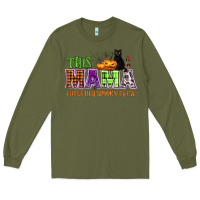 Army Green This mama loves her spooky crew Long Sleeve Tee - NancyCooperArtShop