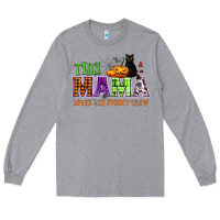 Heather Grey This mama loves her spooky crew Long Sleeve Tee - NancyCooperArtShop