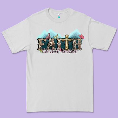 Faith Can Move Mountains Cross Premium Tee Designed By Nancycooperartshop