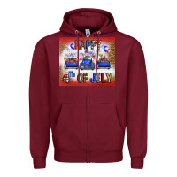 Burgundy Western Happy Fourth Of July Zipper Hoodie - FaDigitalArtStudio