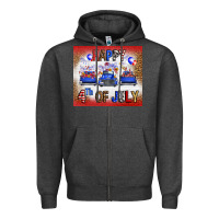 Charcoal Heather Western Happy Fourth Of July Zipper Hoodie - FaDigitalArtStudio