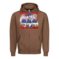 Chestnut Western Happy Fourth Of July Zipper Hoodie - FaDigitalArtStudio