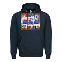 Navy Western Happy Fourth Of July Zipper Hoodie - FaDigitalArtStudio