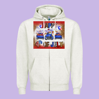 Western Happy Fourth Of July Zipper Hoodie Designed By Fadigitalartstudio
