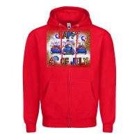 Red Western Happy Fourth Of July Zipper Hoodie - FaDigitalArtStudio