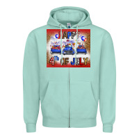 Seafoam Western Happy Fourth Of July Zipper Hoodie - FaDigitalArtStudio