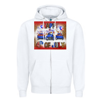 White Western Happy Fourth Of July Zipper Hoodie - FaDigitalArtStudio