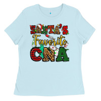 Baby Blue santas favorite cna christmas Ladies Tee - NancyCooperArtShop