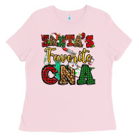 Bubblegum Pink santas favorite cna christmas Ladies Tee - NancyCooperArtShop