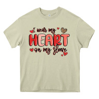 Mossy i wear my heart on my sleeve Heavy Core Tee - MaliasSmallBusiness