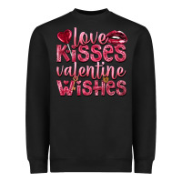 Black Love kisses Valentine wishes Valentine's Day Heavyweight Sweatshirt - HowdyJamesFarm
