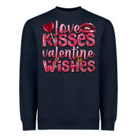 Navy Love kisses Valentine wishes Valentine's Day Heavyweight Sweatshirt - HowdyJamesFarm