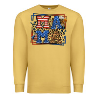 Antique Gold Army Veteran mama leopard frame 4th of July Premium Sweatshirt - LillyAllenDesigns