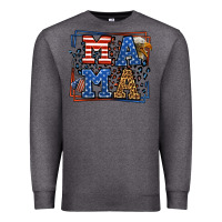 Charcoal Heather Army Veteran mama leopard frame 4th of July Premium Sweatshirt - LillyAllenDesigns