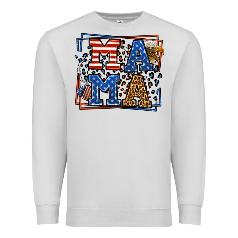 Army Veteran Mama Leopard Frame 4th Of July Premium Sweatshirt by LillyAllenDesigns | Teevron