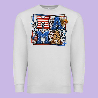 Army Veteran Mama Leopard Frame 4th Of July Premium Sweatshirt Designed By Lillyallendesigns