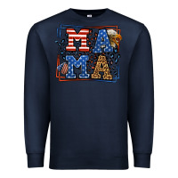 Navy Army Veteran mama leopard frame 4th of July Premium Sweatshirt - LillyAllenDesigns