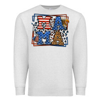 Oatmeal Heather Army Veteran mama leopard frame 4th of July Premium Sweatshirt - LillyAllenDesigns