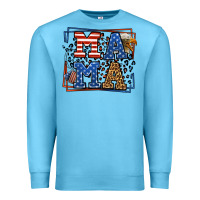 Ocean Blue Army Veteran mama leopard frame 4th of July Premium Sweatshirt - LillyAllenDesigns