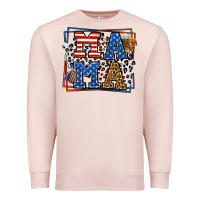 Pale Pink Army Veteran mama leopard frame 4th of July Premium Sweatshirt - LillyAllenDesigns