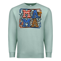 Seafoam Army Veteran mama leopard frame 4th of July Premium Sweatshirt - LillyAllenDesigns