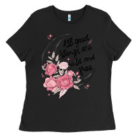 Black all good things are wild and free Ladies Tee - MaliasSmallBusiness