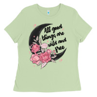 Matcha all good things are wild and free Ladies Tee - MaliasSmallBusiness