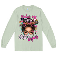 Matcha minding my own small business messy bun Long Sleeve Tee - texasbilliewilder