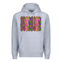 Heather Grey mardi gras brushstrokes Premium Hoodie - RanaPortraitStore