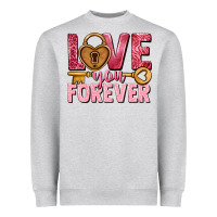Heather Grey Love you forever Valentine's Day Heavyweight Sweatshirt - HowdyJamesFarm