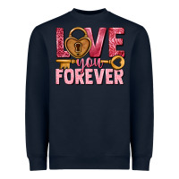 Navy Love you forever Valentine's Day Heavyweight Sweatshirt - HowdyJamesFarm