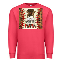 Cardinal Baseball Mom Messy Bun Premium Sweatshirt - CowhideDigitalArt
