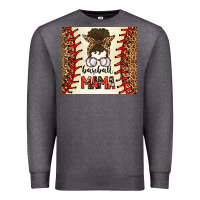Charcoal Heather Baseball Mom Messy Bun Premium Sweatshirt - CowhideDigitalArt