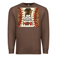 Chestnut Baseball Mom Messy Bun Premium Sweatshirt - CowhideDigitalArt