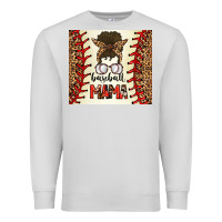 Dove Grey Baseball Mom Messy Bun Premium Sweatshirt - CowhideDigitalArt