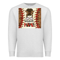 Oatmeal Heather Baseball Mom Messy Bun Premium Sweatshirt - CowhideDigitalArt